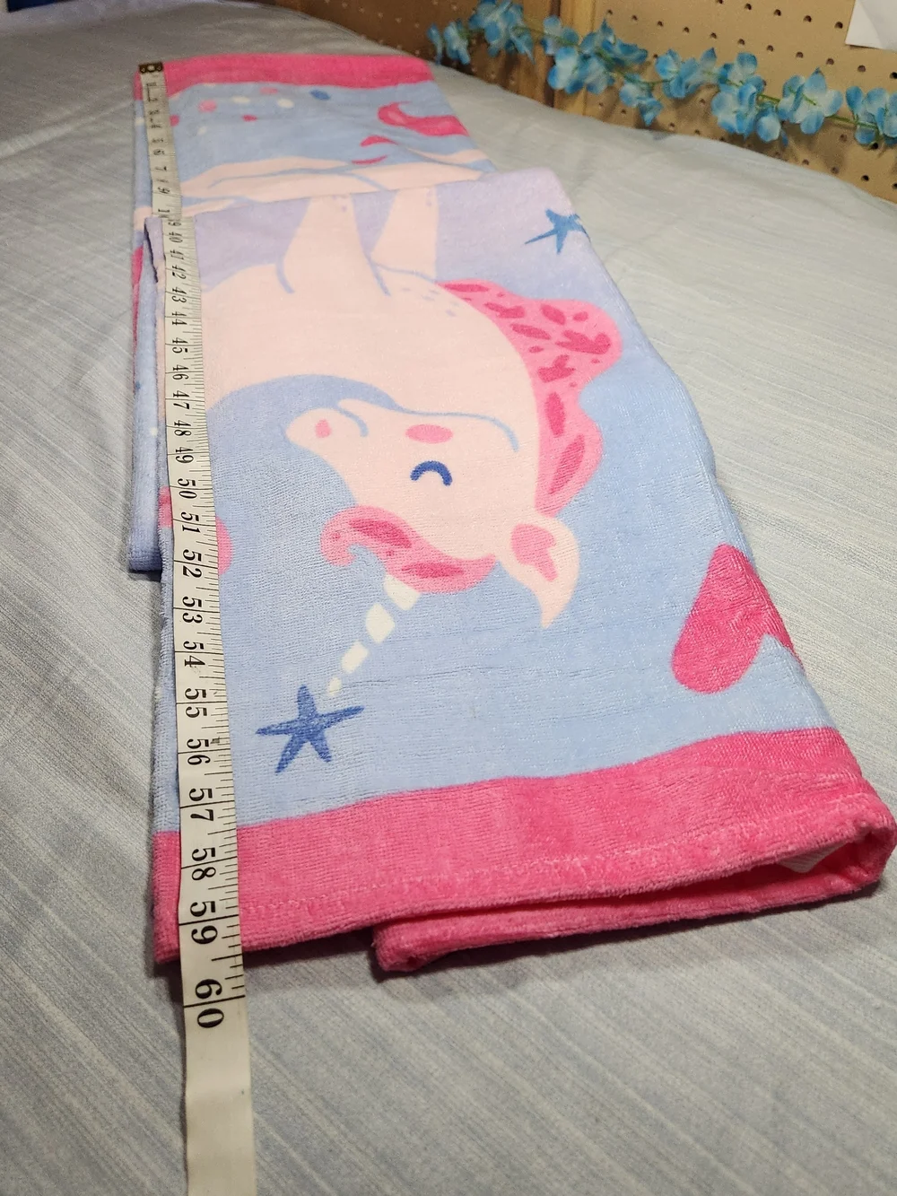 Mainstays Unicorn Beach Towel - Pink & Light Blue New Without Tags, Girls #2